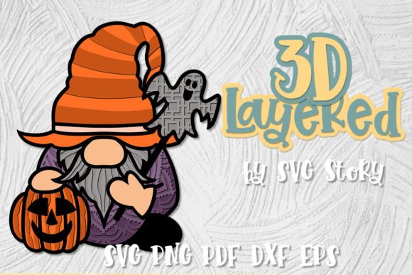 3D Halloween Gnome with Ghost Design: A Creative Cut File for All Occasions