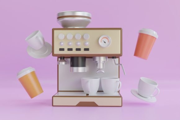 3D Illustration of Coffee Machine: A Versatile Design Tool