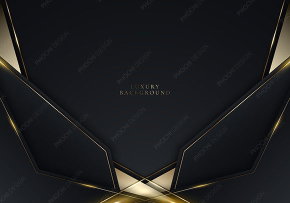 3D Luxury Black Golden Geometric Lines: A Modern Design Element for Creative Professionals