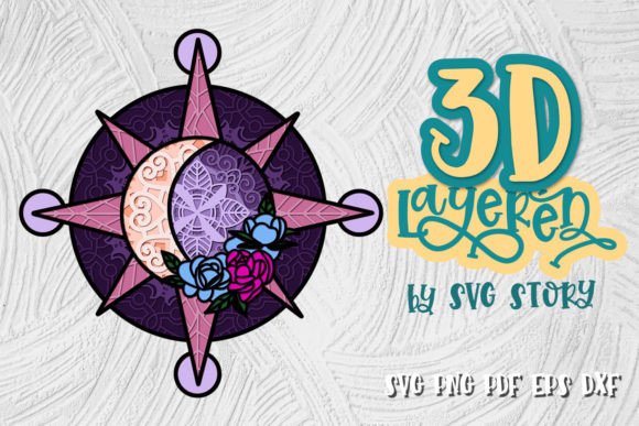 3D Moon and Sun Celestial Layered Design: A Creative Tool for Artists and Makers