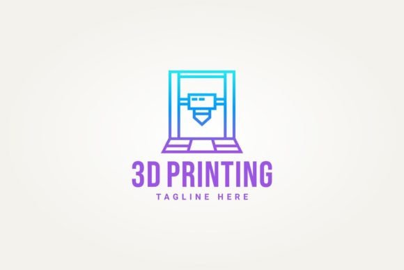 3D Printing Simple Line Art Logo Design