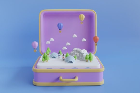 3D Render of Holiday Planning in Winter