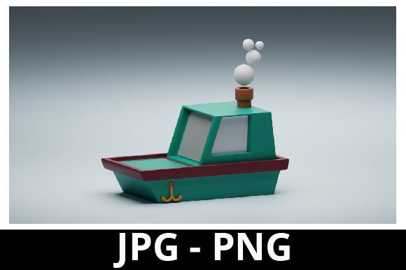 3D Rendered Boat Toys for Design Projects