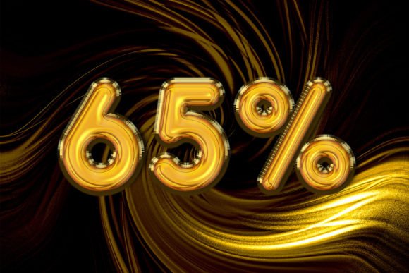 65 Percent Off Sale Symbol for Creative Design Projects