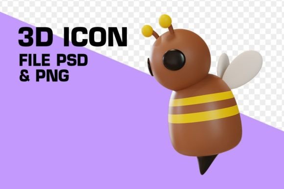 Cute Bee: A Versatile 3D Icon for Modern Design Projects