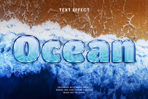 Ocean 3D Cartoon Text Effect – A Versatile Photoshop Resource for Creative Projects