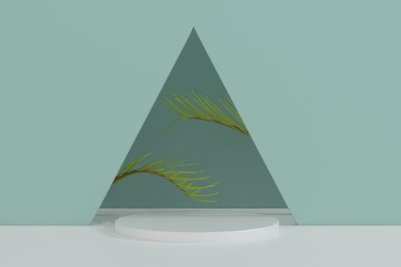 Podium with Triangular Arch and Leaves