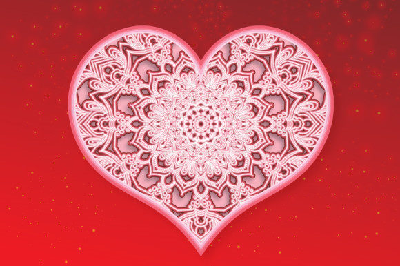 Valentine Heart Mandala Design 603: A Versatile Creative Asset for KDP Interiors and Beyond