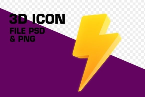 Yellow Thunder 3D Icon: A Versatile Design Element for Modern Projects